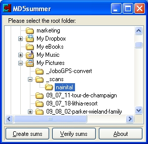 MD5summer file navigation dialogue